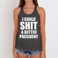 I Could Sh*t A Better President Funny Anti Biden Women's Knotted Racerback Tank