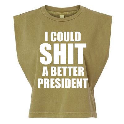 I Could Sh*t A Better President Funny Anti Biden Garment-Dyed Women's Muscle Tee