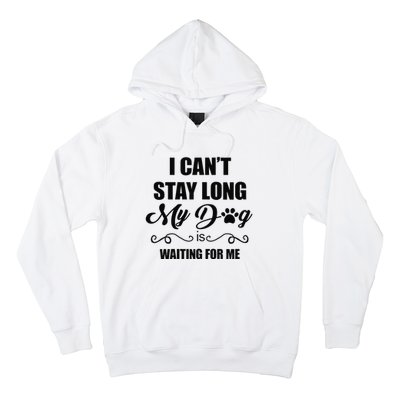 I Cant Stay Long. My Dog Is Waiting For Me Funny Dog Lover Gift Hoodie