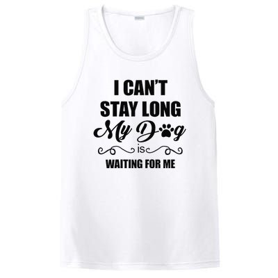 I Cant Stay Long. My Dog Is Waiting For Me Funny Dog Lover Gift PosiCharge Competitor Tank