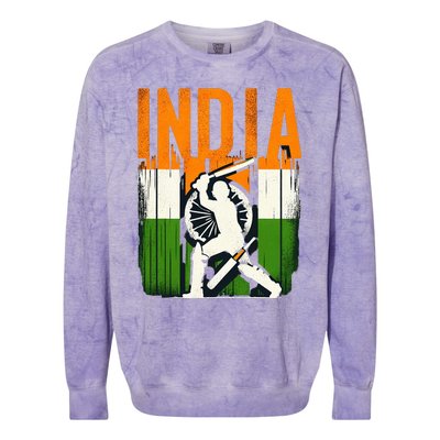 India Cricket Supporters Jersey  Indian Cricket Fans  Colorblast Crewneck Sweatshirt