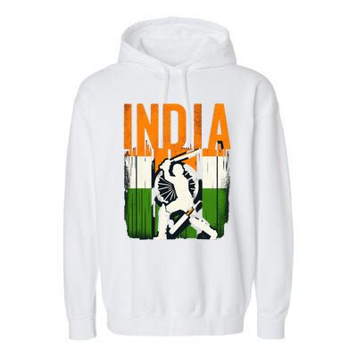 India Cricket Supporters Jersey  Indian Cricket Fans  Garment-Dyed Fleece Hoodie