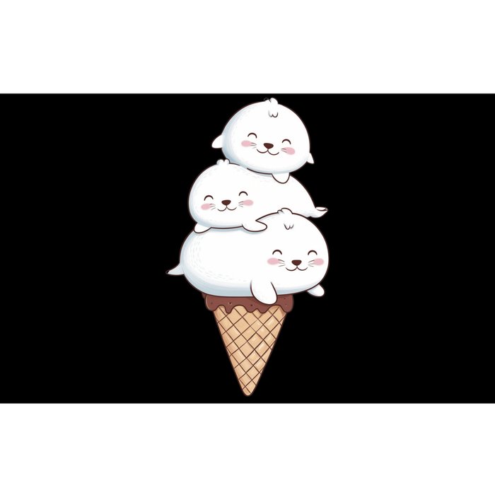 Ice Cream Seals Cute Animal Cone Bumper Sticker