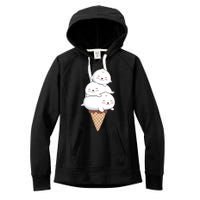 Ice Cream Seals Cute Animal Cone Women's Fleece Hoodie