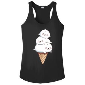 Ice Cream Seals Cute Animal Cone Ladies PosiCharge Competitor Racerback Tank