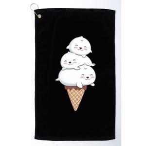 Ice Cream Seals Cute Animal Cone Platinum Collection Golf Towel