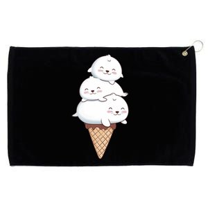 Ice Cream Seals Cute Animal Cone Grommeted Golf Towel