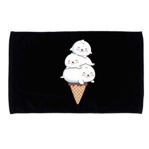 Ice Cream Seals Cute Animal Cone Microfiber Hand Towel