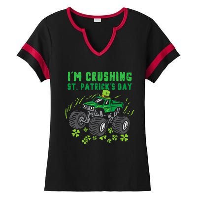 Im Crushing St Patricks Day Monster Truck Ladies Halftime Notch Neck Tee