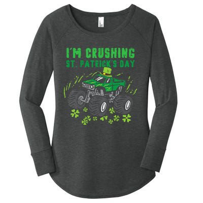 Im Crushing St Patricks Day Monster Truck Women's Perfect Tri Tunic Long Sleeve Shirt