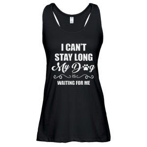 I CanT Stay Long. My Dog Is Waiting For Me Funny Dog Lover Gift Ladies Essential Flowy Tank