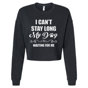 I CanT Stay Long. My Dog Is Waiting For Me Funny Dog Lover Gift Cropped Pullover Crew