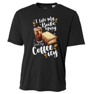 Icy Coffee Spicy Books Novelty Bookish Funny Books Cooling Performance Crew T-Shirt