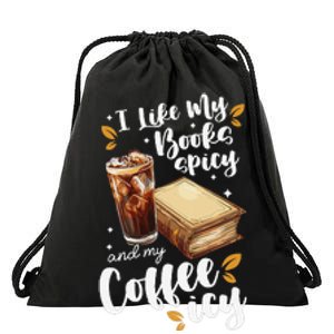 Icy Coffee Spicy Books Novelty Bookish Funny Books Drawstring Bag