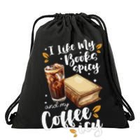 Icy Coffee Spicy Books Novelty Bookish Funny Books Drawstring Bag