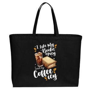 Icy Coffee Spicy Books Novelty Bookish Funny Books Cotton Canvas Jumbo Tote