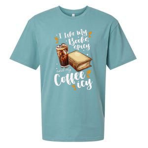 Icy Coffee Spicy Books Novelty Bookish Funny Books Sueded Cloud Jersey T-Shirt