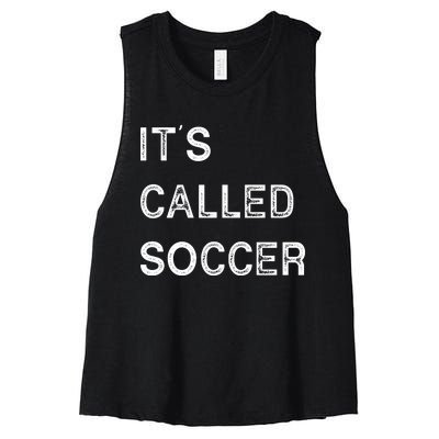 It's Called Soccer Funny World USA Football Cup Women's Racerback Cropped Tank