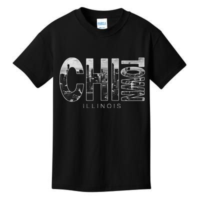Illinois Chicago Skyline Chi Town Kids T-Shirt