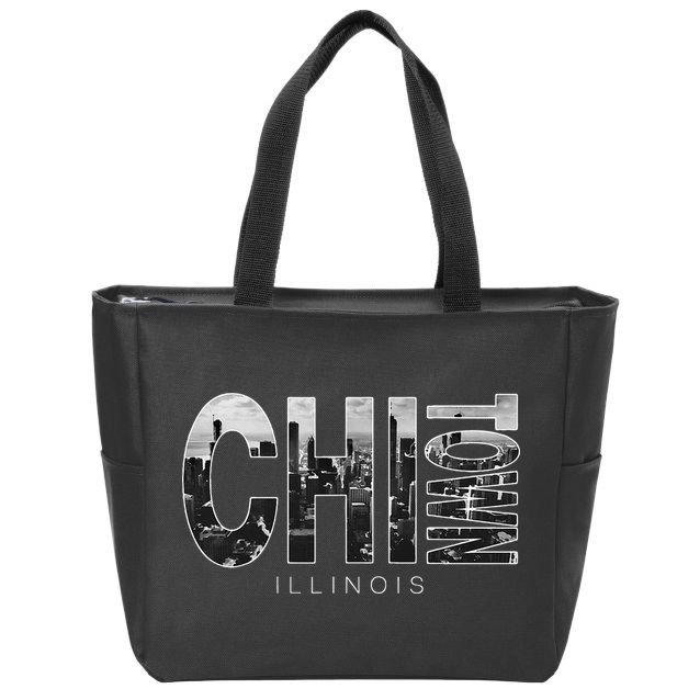 Illinois Chicago Skyline Chi Town Zip Tote Bag