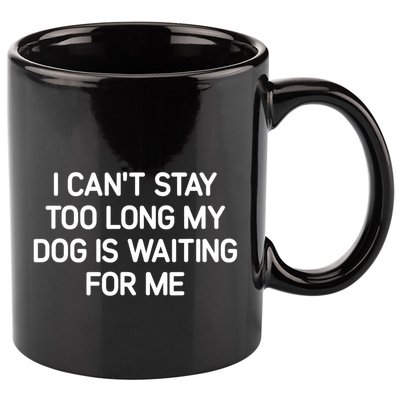 I CanT Stay Too Long My Dog Is Waiting For Me Funny Jokes 11oz C Handle Ceramic Mug