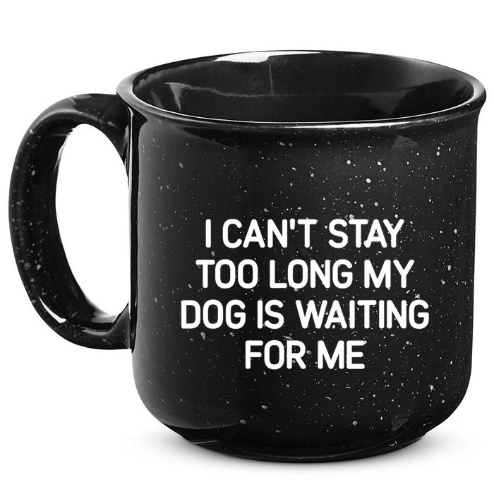I CanT Stay Too Long My Dog Is Waiting For Me Funny Jokes 15oz Campfire Ceramic Mug