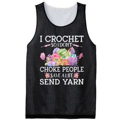 I Crochet So I Don’T Choke People Save A Life Send Yarn Mesh Reversible Basketball Jersey Tank