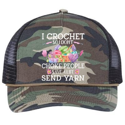 I Crochet So I Don’T Choke People Save A Life Send Yarn Retro Rope Trucker Hat Cap