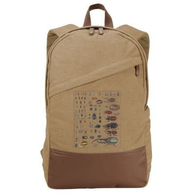 Insects Collection Species Bugs Vintage Chart Entomology Cotton Canvas Backpack