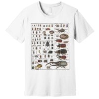 Insects Collection Species Bugs Vintage Chart Entomology Premium T-Shirt