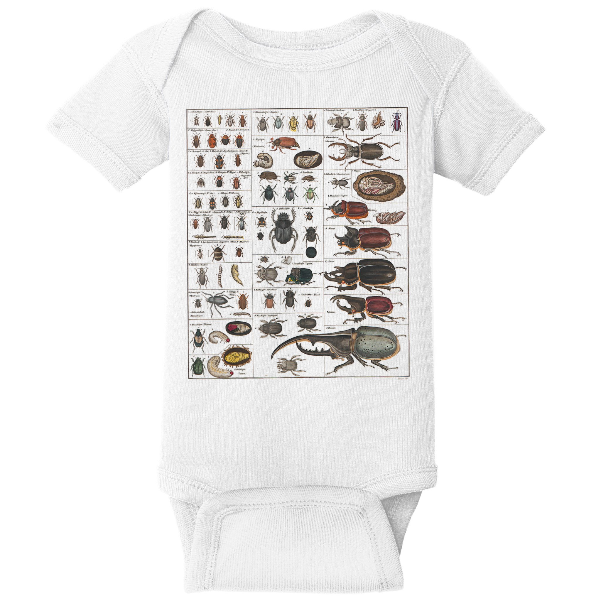 Insects Collection Species Bugs Vintage Chart Entomology Baby Bodysuit