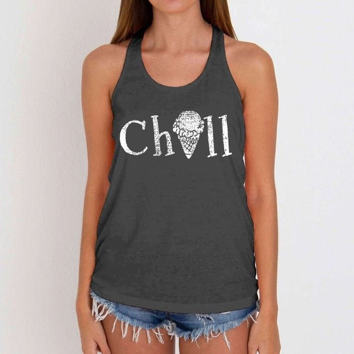 Ice Cream Summer Snack Gift Women's Knotted Racerback Tank