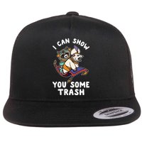 I Can Show You Some Trash Racoon Possum Flat Bill Trucker Hat