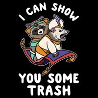 I Can Show You Some Trash Racoon Possum Flat Bill Trucker Hat