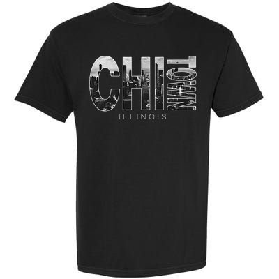 Illinois Chicago Skyline Chi Town Garment-Dyed Heavyweight T-Shirt
