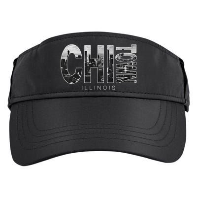 Illinois Chicago Skyline Chi Town Adult Drive Performance Visor