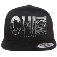 Illinois Chicago Skyline Chi Town Flatbill Hat