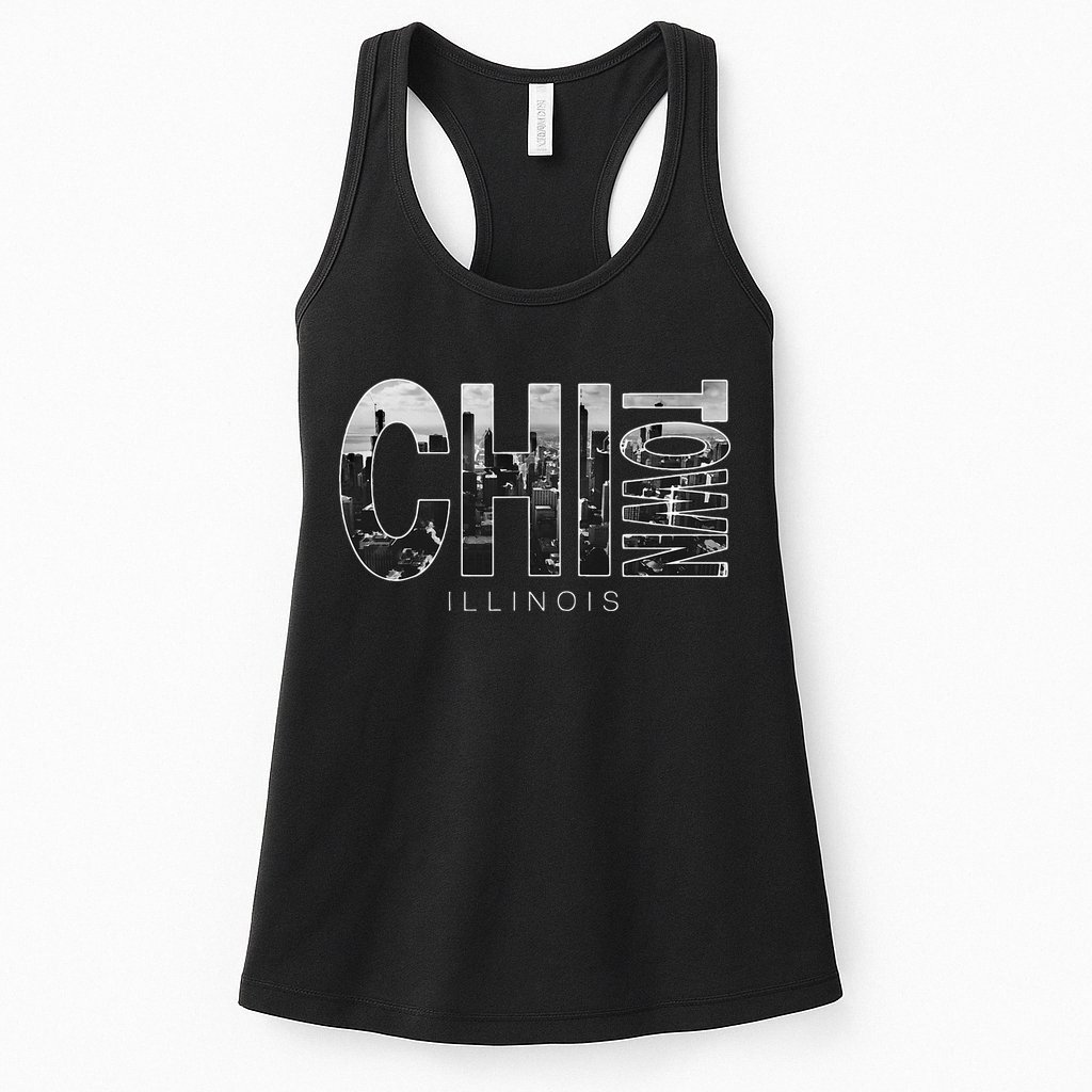 Illinois Chicago Skyline Chi Town Womens Tank Top