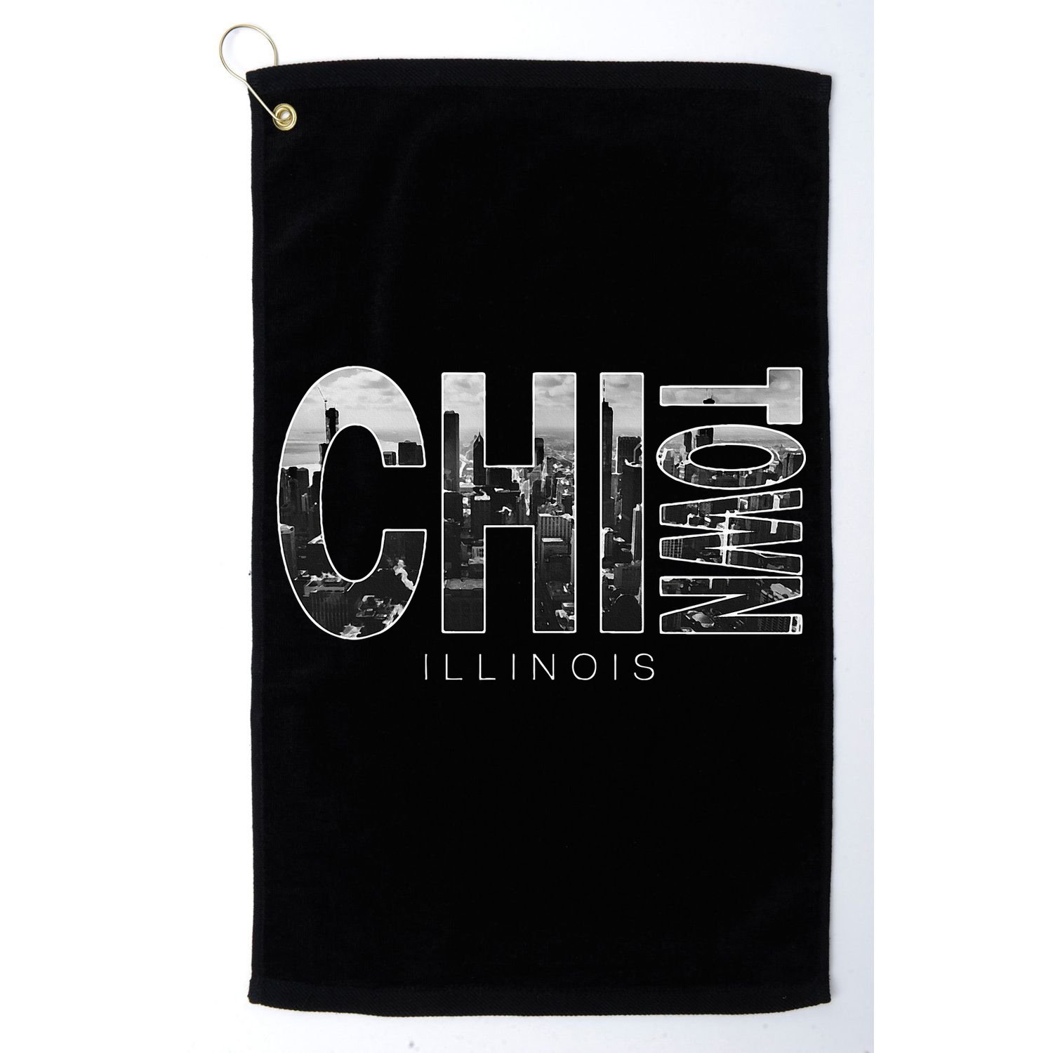Illinois Chicago Skyline Chi Town Golf Towel