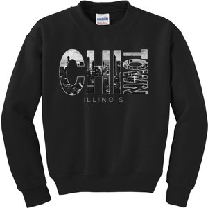 Illinois Chicago Skyline Chi Town Kids Sweatshirt