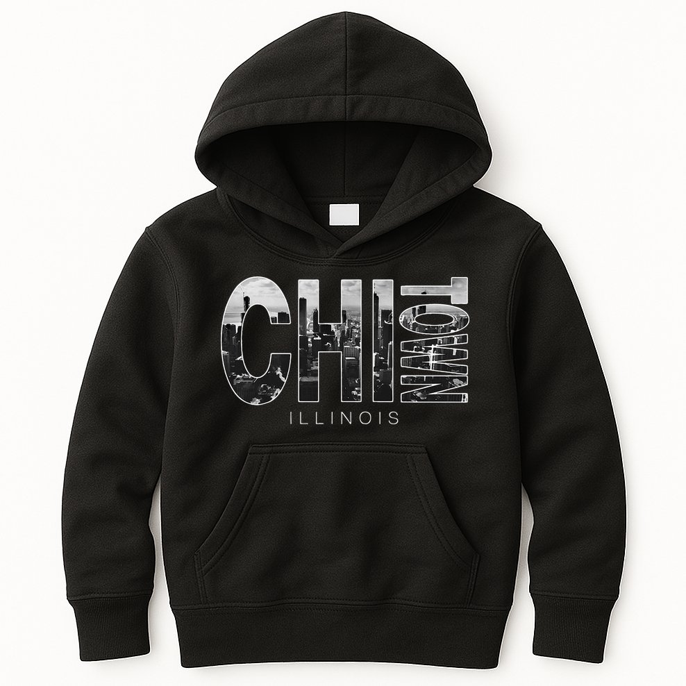 Illinois Chicago Skyline Chi Town Kids Hoodie