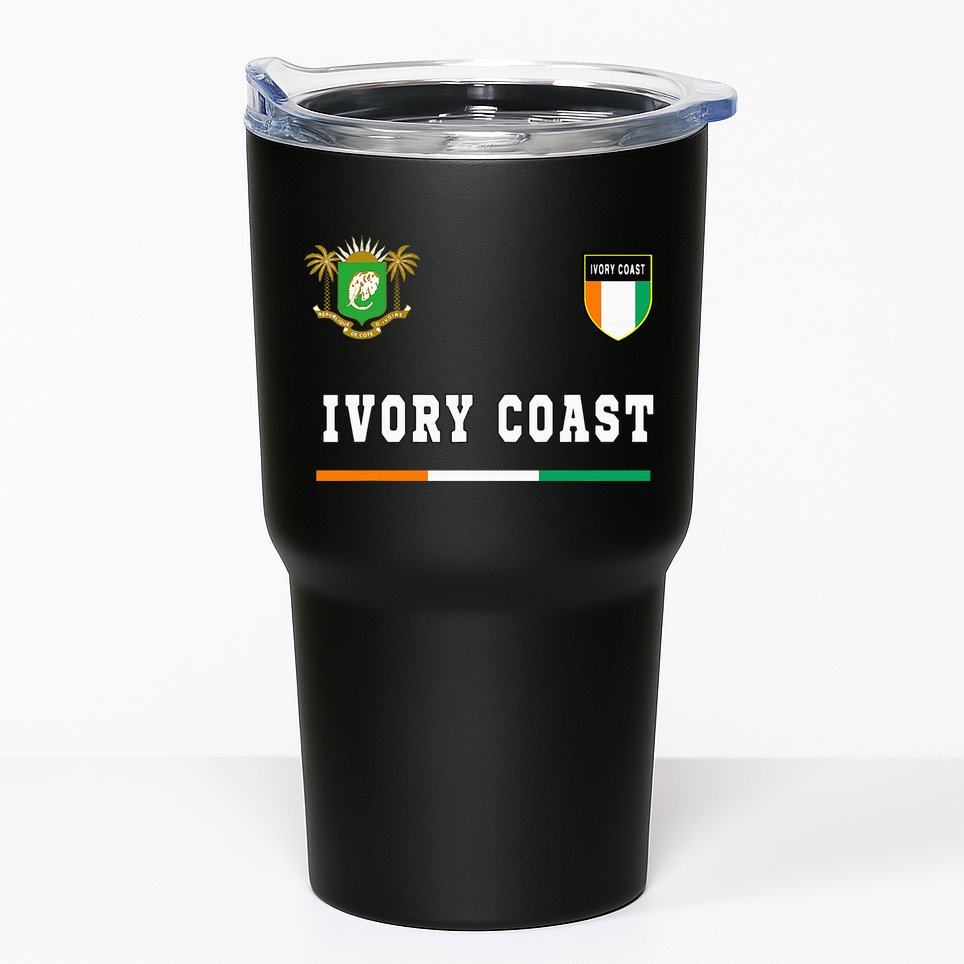 Ivory Coast Sportsoccer Jersey Flag Football Tumbler