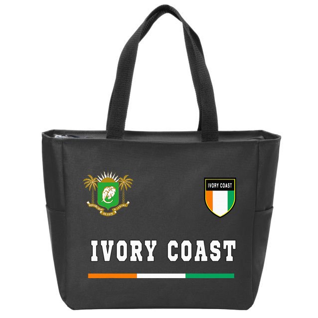 Ivory Coast Sportsoccer Jersey Flag Football Zip Tote Bag