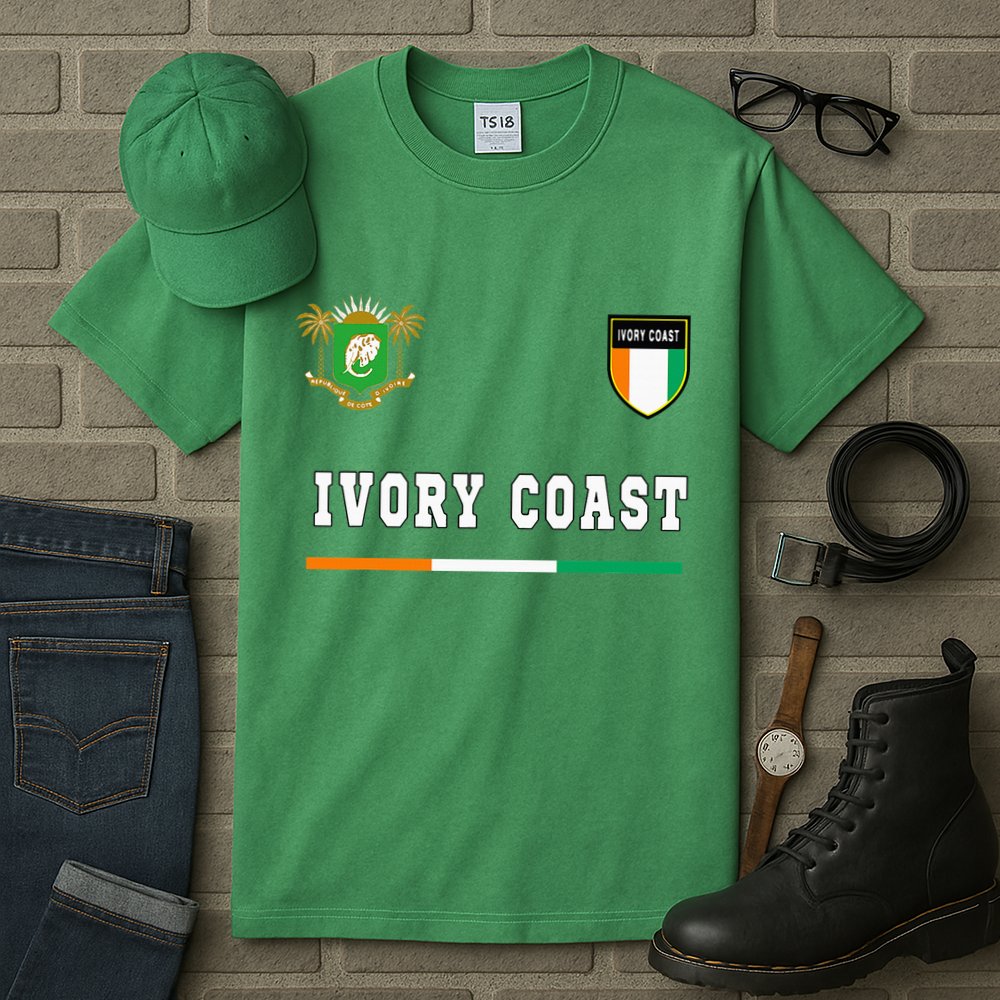 Ivory Coast Sportsoccer Jersey Flag Football Tall T-Shirt