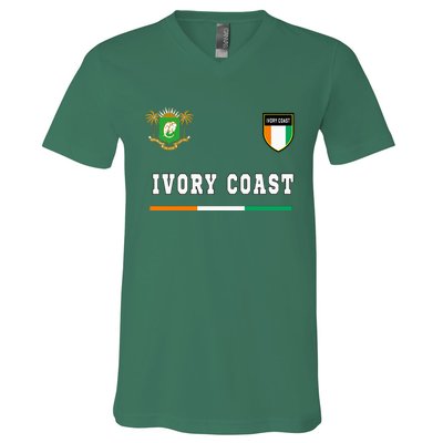 Ivory Coast Sportsoccer Jersey Flag Football V-Neck T-Shirt