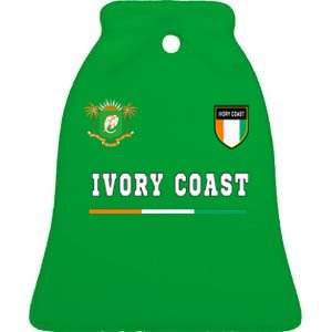 Ivory Coast Sportsoccer Jersey Flag Football Ceramic Bell Ornament