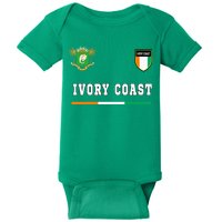 Ivory Coast Sportsoccer Jersey Flag Football Baby Bodysuit