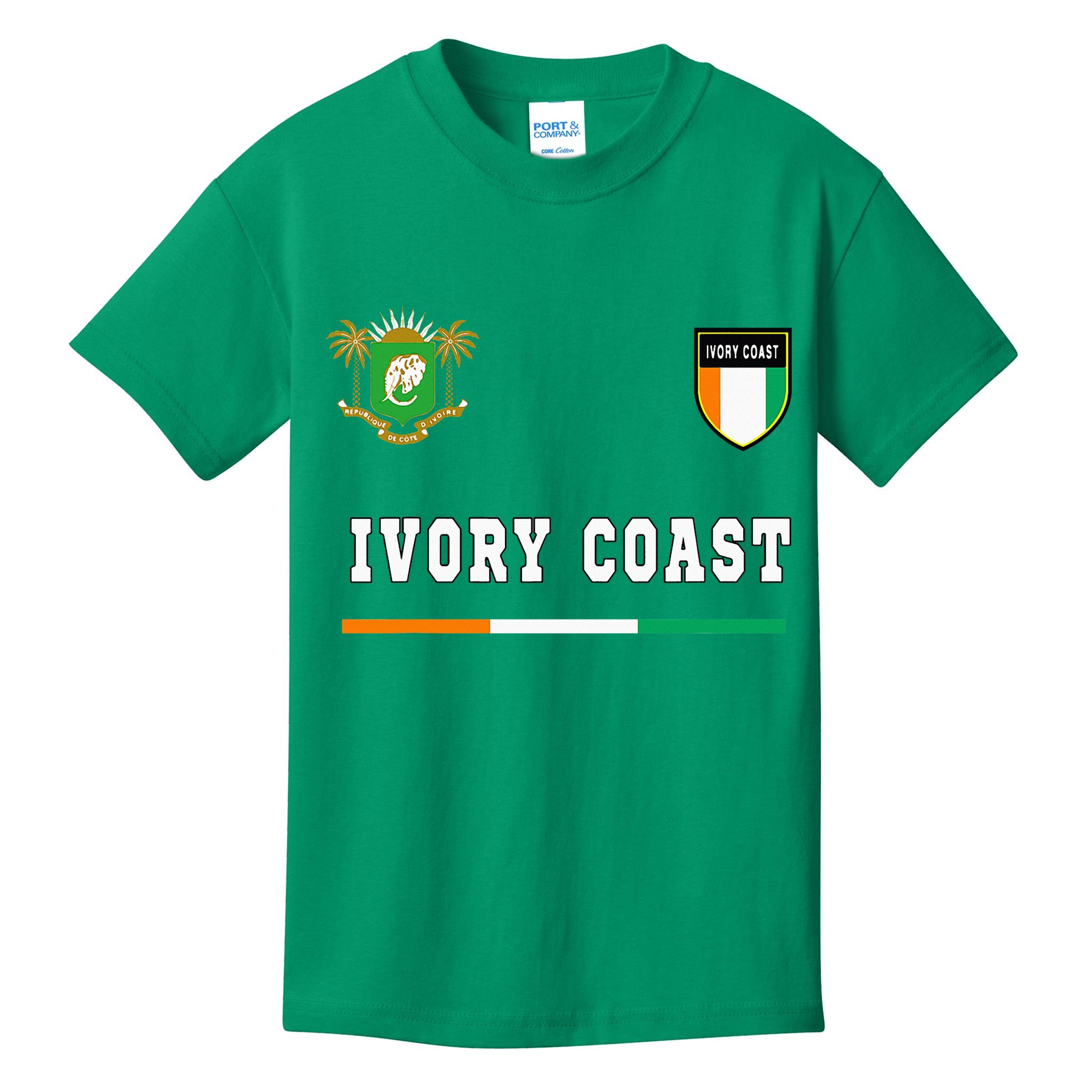 Ivory Coast Sportsoccer Jersey Flag Football Kids T-Shirt
