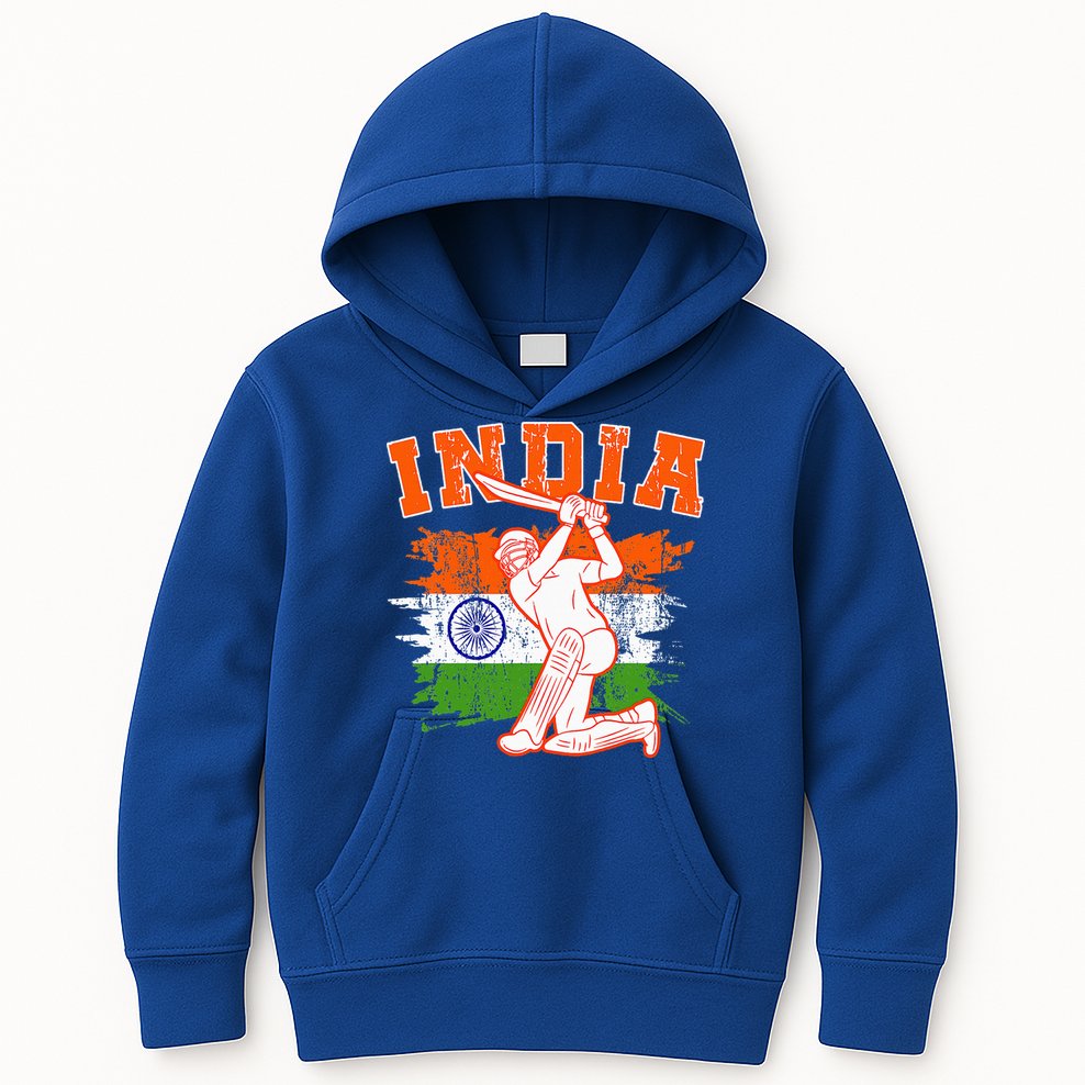 India Cricket Supporters Jersey  Indian Cricket Fans  Kids Hoodie