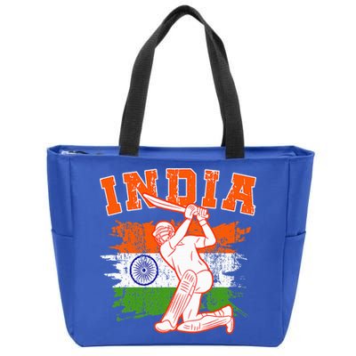 India Cricket Supporters Jersey  Indian Cricket Fans  Zip Tote Bag